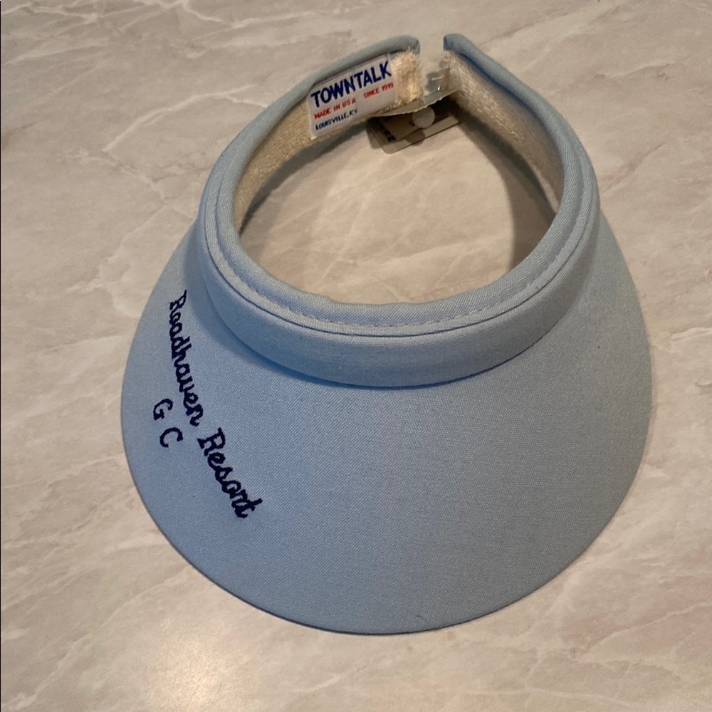 TOWN TALK Roadhaven Resort Light Blue Women's Golf/Sun Visor VINTAGE